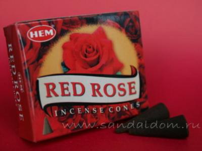185ReR - БЛАГОВОНИЯ конусы HEM cones Red Rose красная роза