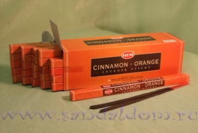 Купить 189CO - Благовония HEM sq Cinnamon-Orange аромапалочки  Корица с апельсином. Интернет-магазин