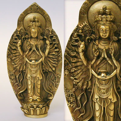 Статуэтка Фен Шуй - Авалокитешвара, h~14sm, бронза