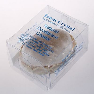Кристалл-минеральный дезодорант в бамбуковой корзинке и пластиковой коробке
