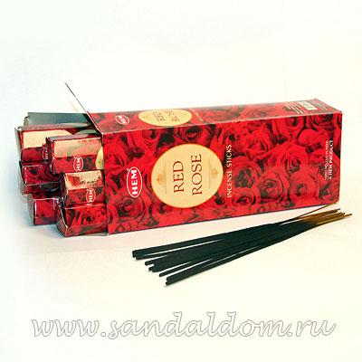 Купить 186RR - Благовония HEM Hexa RED ROSE аромапалочки Красная роза. Интернет-магазин