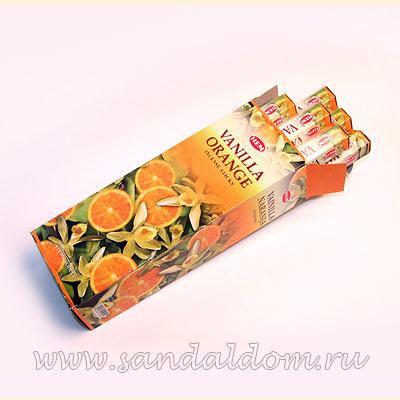 Купить 186VO - Благовония HEM Hexa VANILLA-ORANGE аромапалочки Ваниль с апельсином. Интернет-магазин