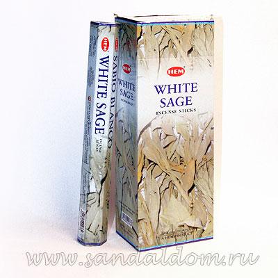 Купить 186WSa - Благовония HEM Hexa WHITE SAGE белый шалфей. Интернет-магазин