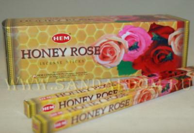 Купить 189RH - Благовония HEM sq Rose-Honey  аромапалочки Роза с мёдом. Интернет-магазин
