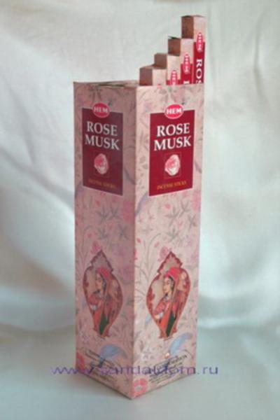 Купить 189RoM - Благовония HEM sq Rose-Musk  аромапалочки Роза и муск. Интернет-магазин