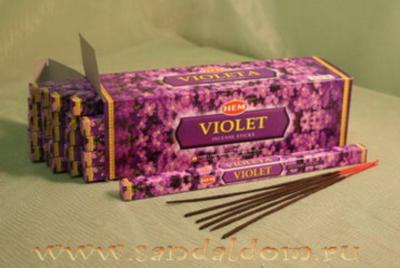 Купить 189Vi - Благовония HEM sq Violet  аромапалочки Фиалка. Интернет-магазин