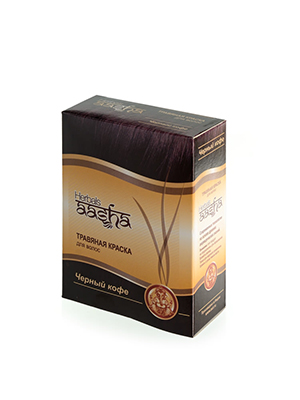 Травяная краска для волос на основе натуральной хны - AASHA. Цвет  - Черный кофе