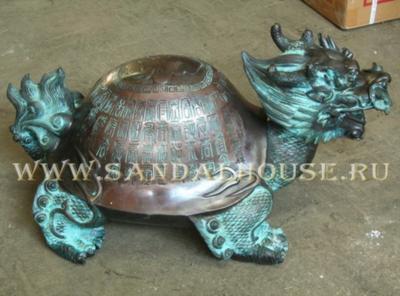 Дракон-черепаха 2203-1Q  32*60*40cm бронза патина