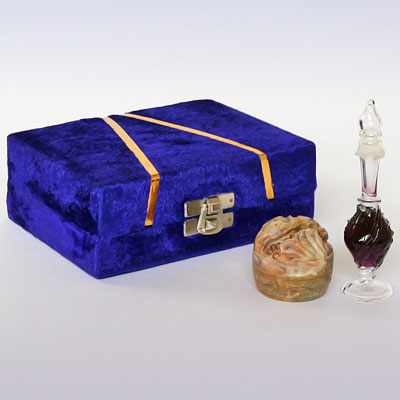 Подарочный набор R-Expo масло Lotus + сухие духи Aphrodesia в каменной шкатулке с ручной резьбой