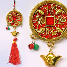 Подвеска Монета с Бубенцами и Слиток, 35 см.