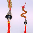 Подвеска Узел Удачи и Цепь 18 монет с Колокольчиком, 35 см.