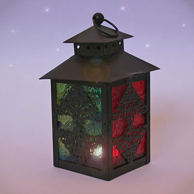 Фонарь подсвечник A288 со съемной верхушкой металл/стекло h=18см L=10см