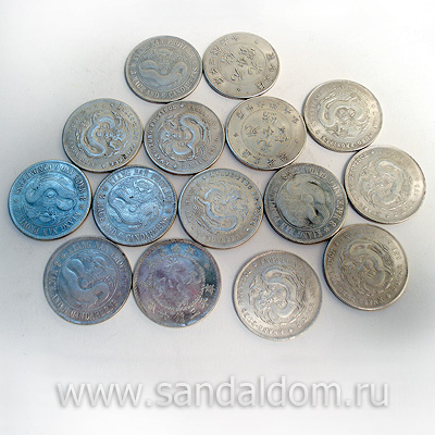 Монеты Фен-Шуй  драконы (набор 15 в 1) d-3.2sm