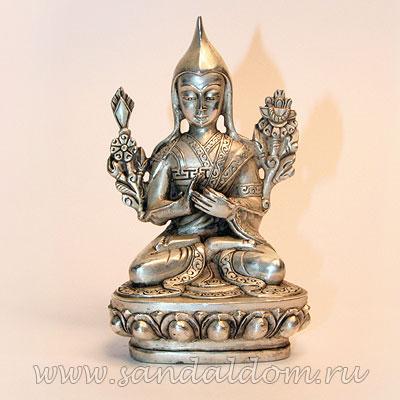 Будда MCB8215 Цзонхава h~13cm статуэтка под серебро