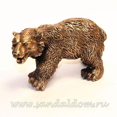 Медведь TD66-3 бронза h~9cm L~18cm