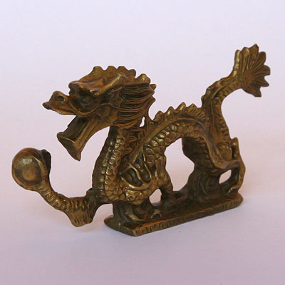 Статуэтки Фен Шуй - Дракон, h~6cm L~10cm, бронза