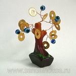 Денежное дерево Фен-Шуй с монетами и оберег h~10cm
