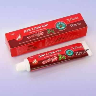  Зубная паста без фтора Day 2 Day Care (красная)100мл, Индия купить в Спб
