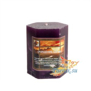 Травяная свеча "Очищение кармы", фиолетовая свеча,  Купить в интернет-магазине СПб