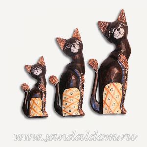 Набор кошек scat26 расписных h-30*25*20cm Индонезия