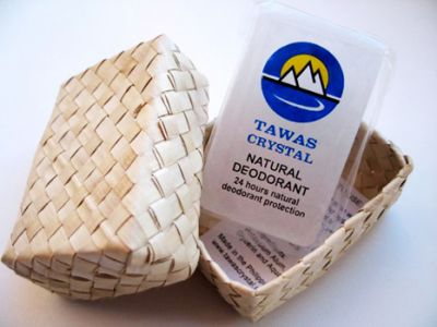 Кристалл-минеральный дезодорант в брусках и в коробке из пальмы Бури