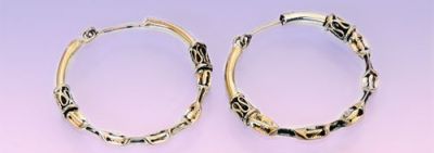 Серьги "Кольца", металл, Индия. d - 4 см.