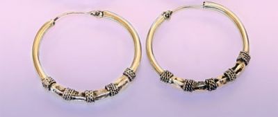 Серьги "Кольца", металл, Индия. d - 4 см.