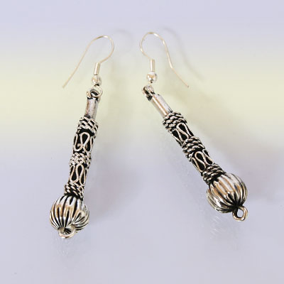 Серьги "Жезлы", металл, Индия. l - 4 см.