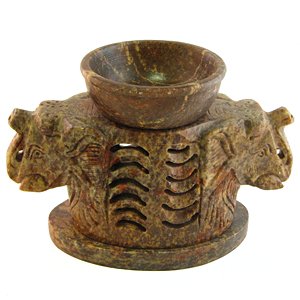 Аромалампа "Слоники", мыльный камень,  14х7 см ― Сандаловый Дом СПб - Интернет-магазин