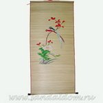 Панно на рисовой соломке 50x150sm ДВЕ ПТИЧКИ И ЦВЕТЫ