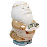 Дед-оберег с камнем - агат древесный, фарфоровый, 12 см 