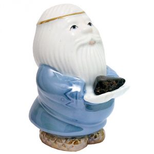 Дед-оберег с камнем - агат черепаховый, фарфоровый, 10 см 