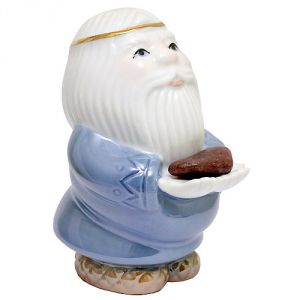 Дед-оберег с камнем - авантюрин красный, фарфоровый, 8 см