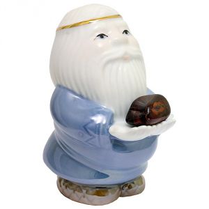 Дед-оберег с камнем - бычий глаз, фарфоровый, 8 см