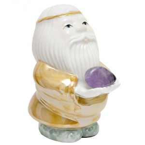 Дед-оберег с камнем - аметист, фарфоровый, 12 см