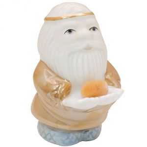 Дед-оберег с камнем - сердолик, фарфоровый, 12 см