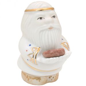 Дед-оберег с камнем - родонит, фарфоровый, 8 см