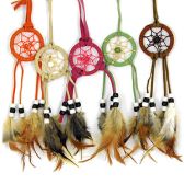 Ловушка снов с перьями, подвеска на карабине. d 5 см