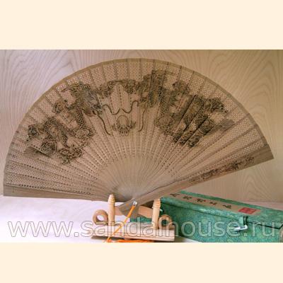 Веер из сандала+подставка