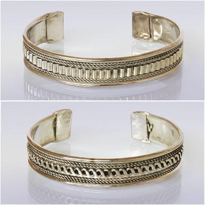 Браслет узкий, белый металл, Индия, h-1 см.