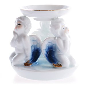 Аромалампа "Ангелочки", фарфор, 11 см Фарфоровая аромалампа «Ангелочки» станет настоящим украшением классического интерьера.