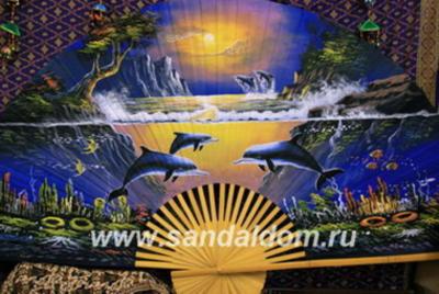 Опахало Тайское 50" Дельфины