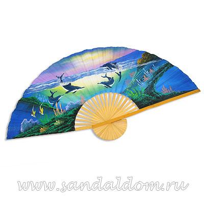 Опахало Тайское 35 "88см Дельфины