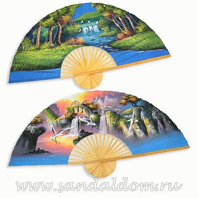 Опахало Тайское Птицы 35" 88см 