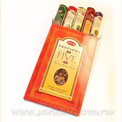 Купить 1865in1 - Благовония HEM Hexa Precious 5 In 1 GIFT PACK аромапалочки Любимые. Пять в одном (набор). Интернет-магазин
