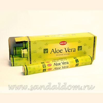 Купить 186AV - Благовония HEM Hexa ALOE VERA    аромапалочки - Алое вера (синонимы: алое древовидное, алое барбадосское). Интернет-магазин
