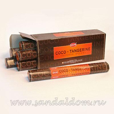 Купить 186CT - Благовония HEM Hexa COCO-TANGERINE аромапалочки Кокос с мандарином. Интернет-магазин