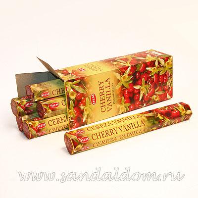 Купить 186CVA - Благовония HEM Hexa CHERRY-VANILLA ваниль вишня. Интернет-магазин