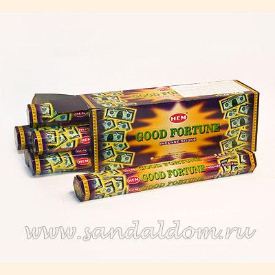 Купить 186GF - Благовония HEM Hexa GOOD FORTUNE аромапалочки Пожеланье успехов   Хорошая удача (буквально). Интернет-магазин