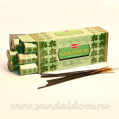 Купить 186Ge - Благовония HEM Hexa GERANIUM  аромапалочки Герань. Интернет-магазин